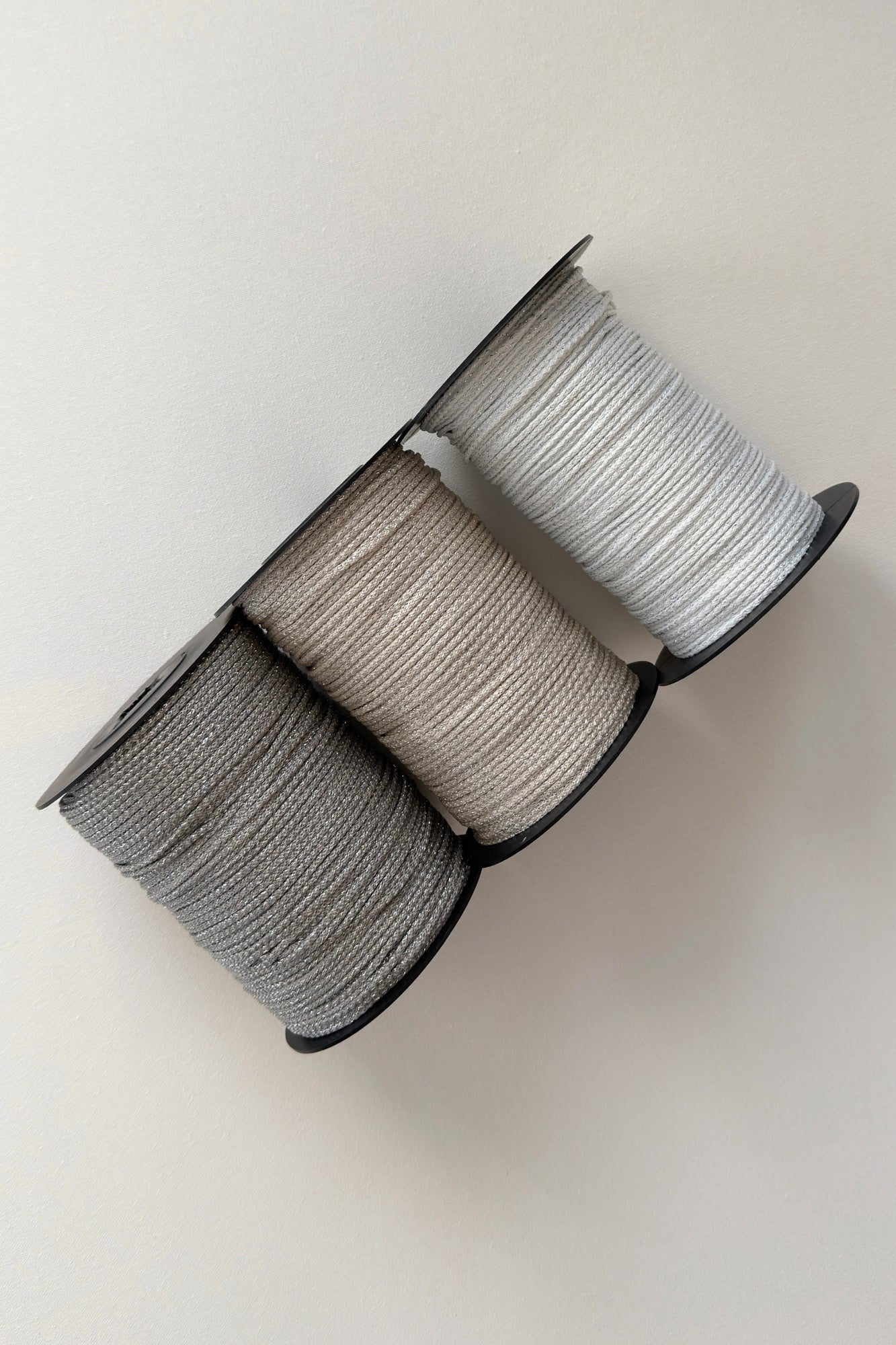 3mm Macrame Cord - White, Silver, Grey cords with Shimmer