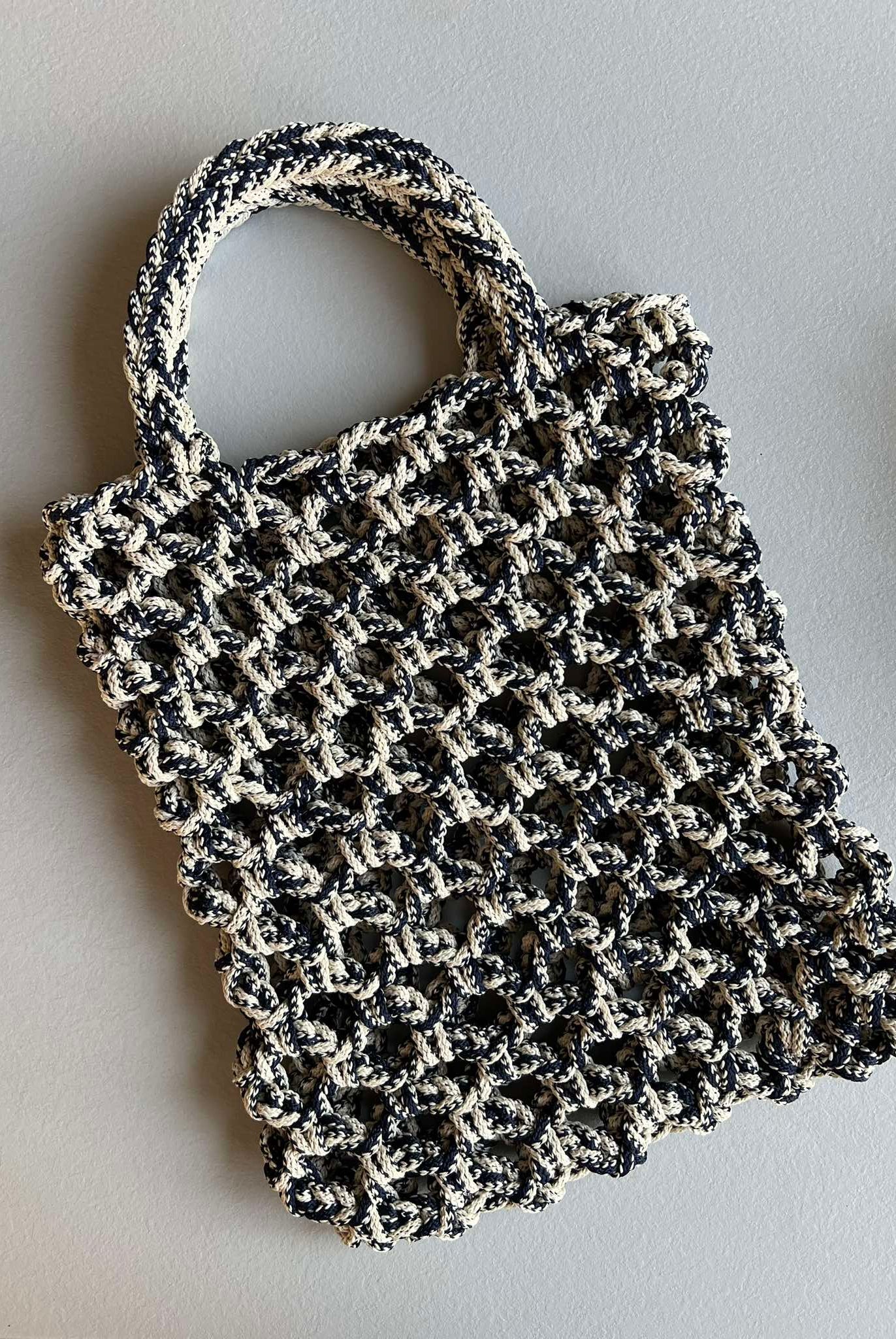 Navy blue crochet bag