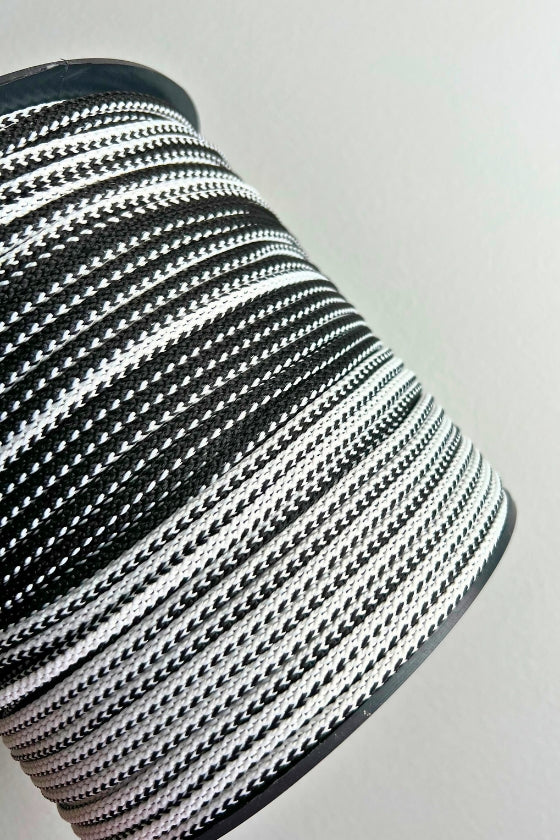 6 mm macrame cord Mix black and white
