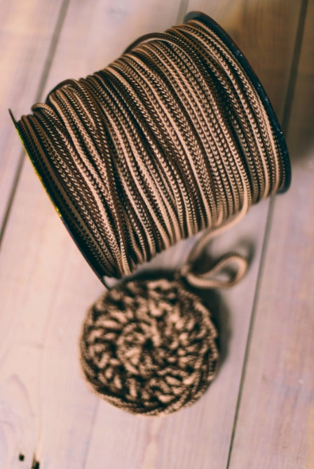 6 mm macrame cord Mix light brown and dark brown