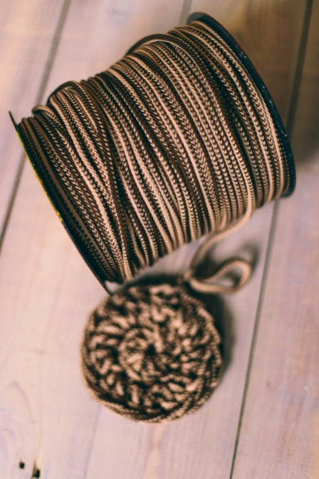 6 mm macrame cord Mix light brown and dark brown