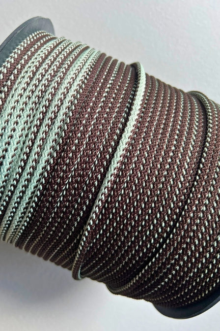 6 mm macrame cord Mix mint and dark dark brown