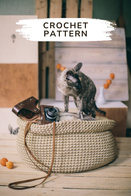 Big crochet basket pattern Golden dream