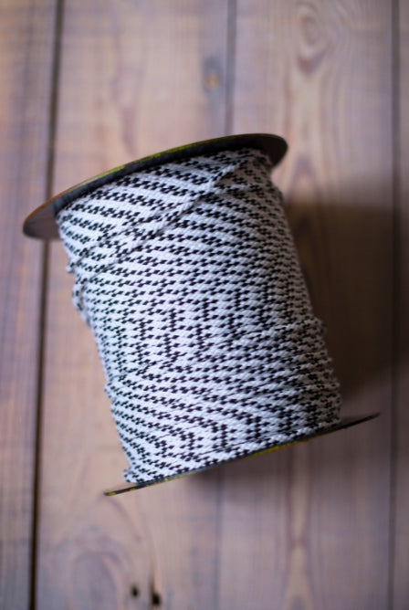 Black and white mix macrame cord 4mm braided cord