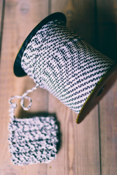 Black and white mix macrame cord 4mm braided cord