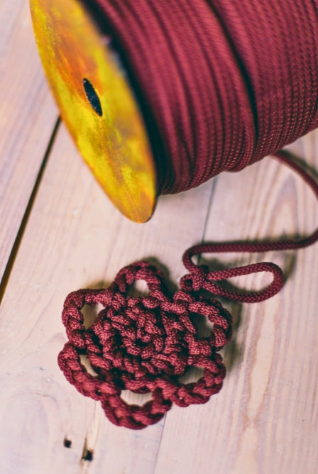 Bordeaux macrame cord 6mm