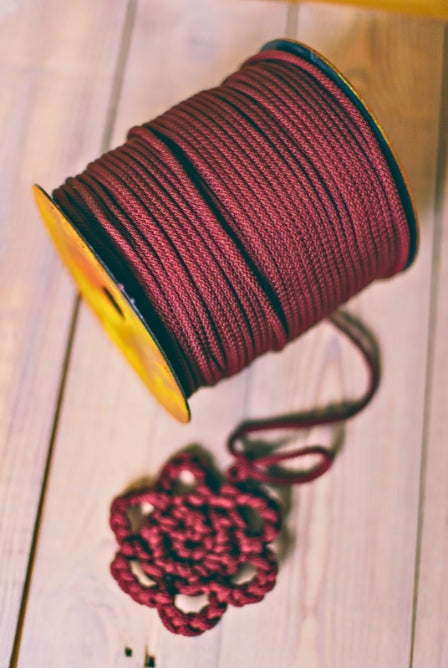 Bordeaux macrame cord 6mm