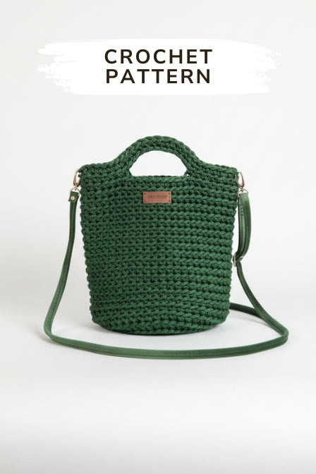 Easy crochet pattern green Ally bag finished