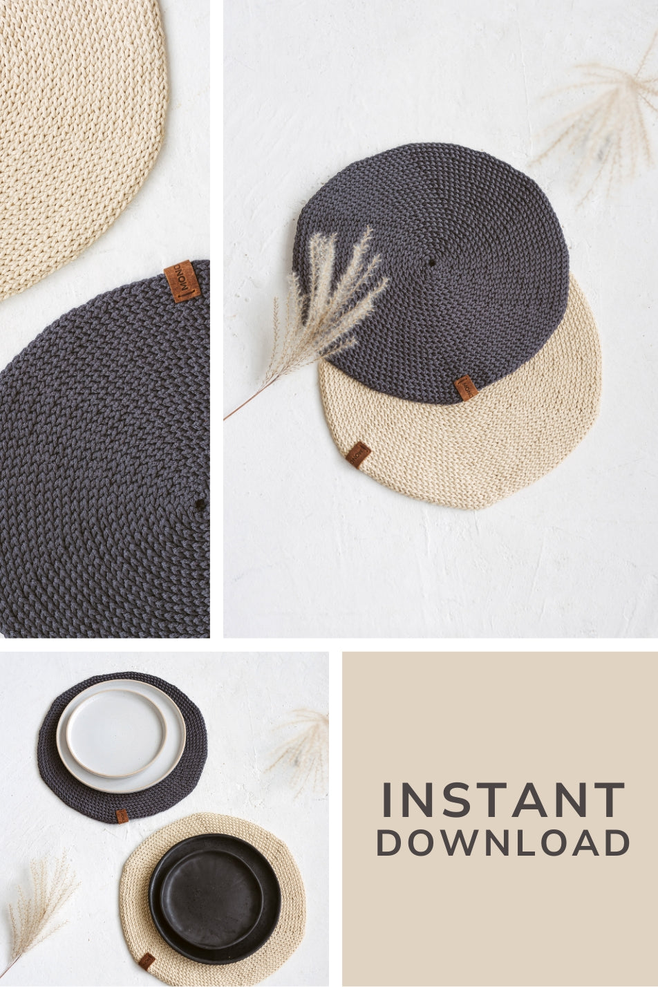 Crochet round placemat pattern