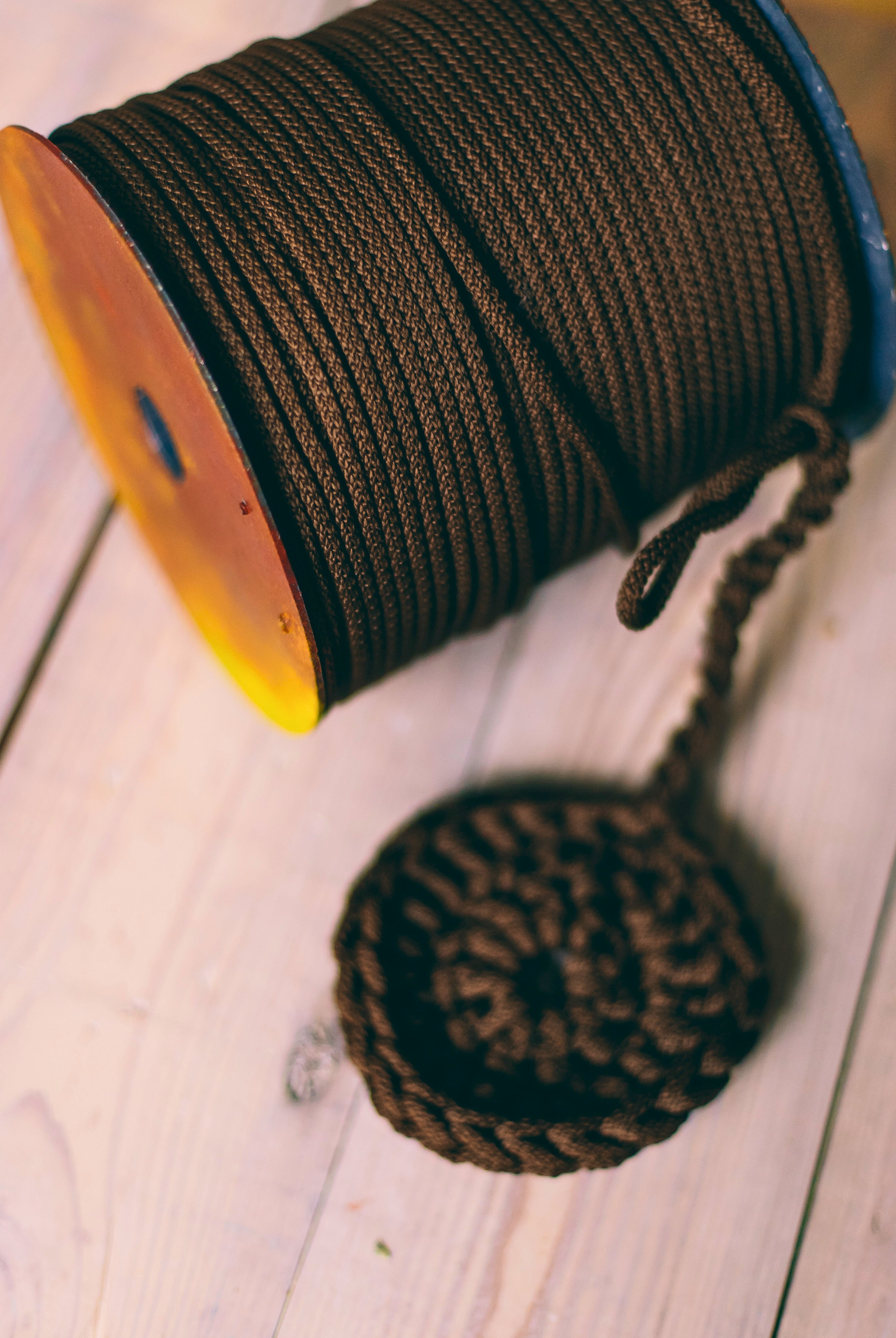 Dark brown macrame cord 6mm