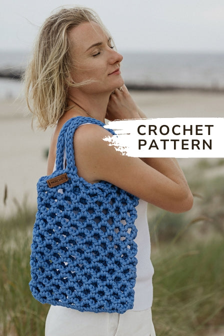 Easy crochet beach bag pattern Blue beach
