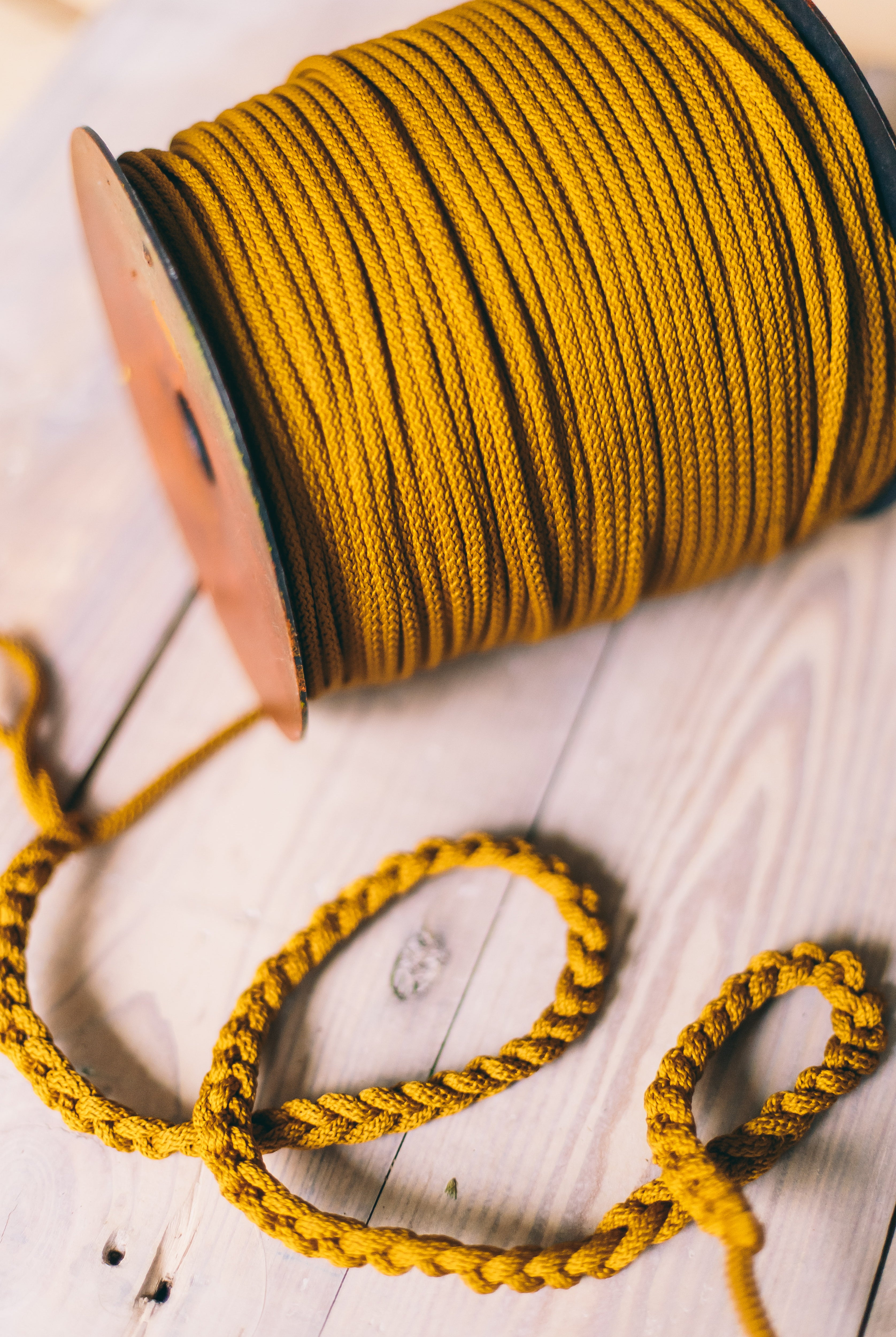 Golden mustard macrame cord 6mm