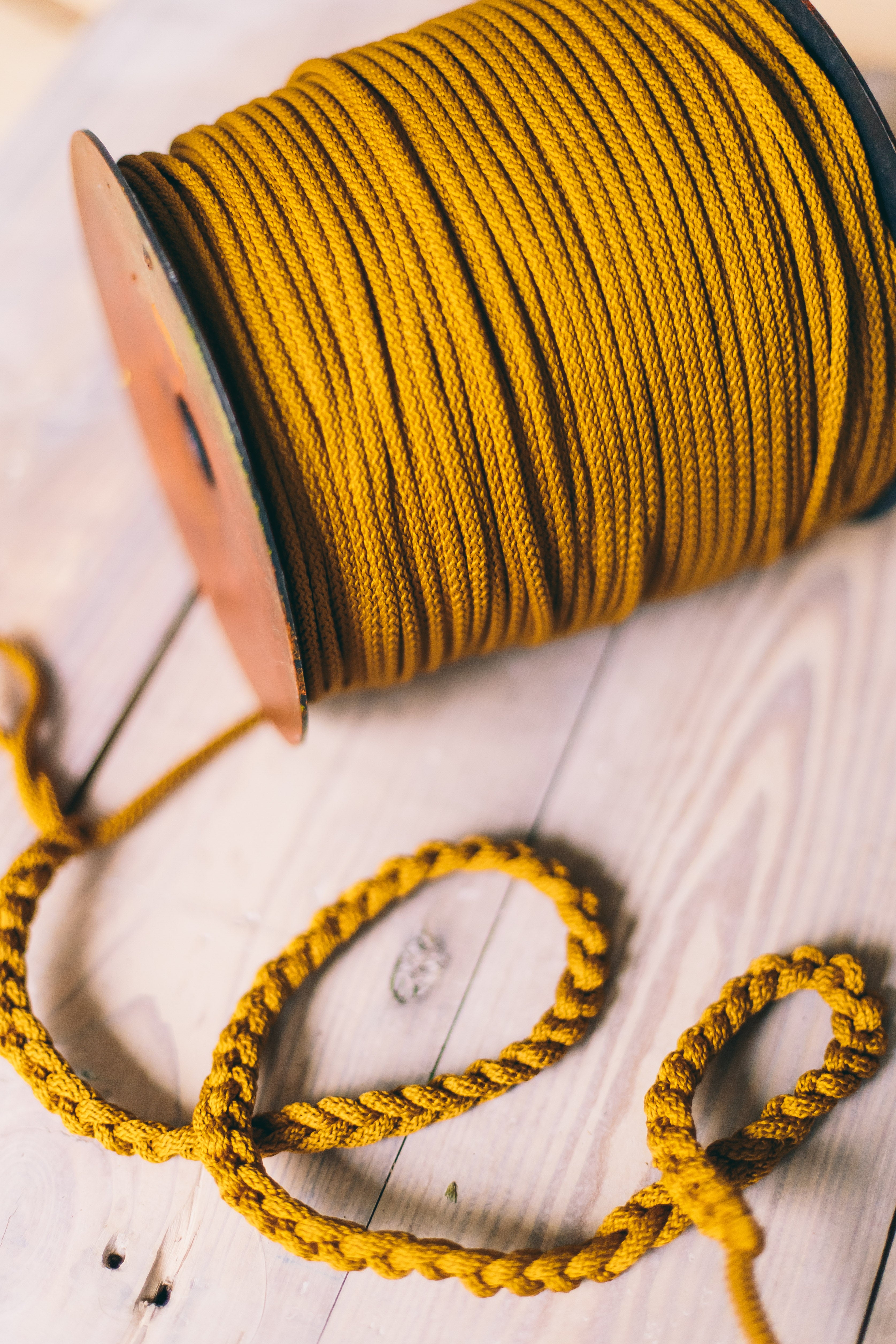 Golden mustard macrame cord 6mm