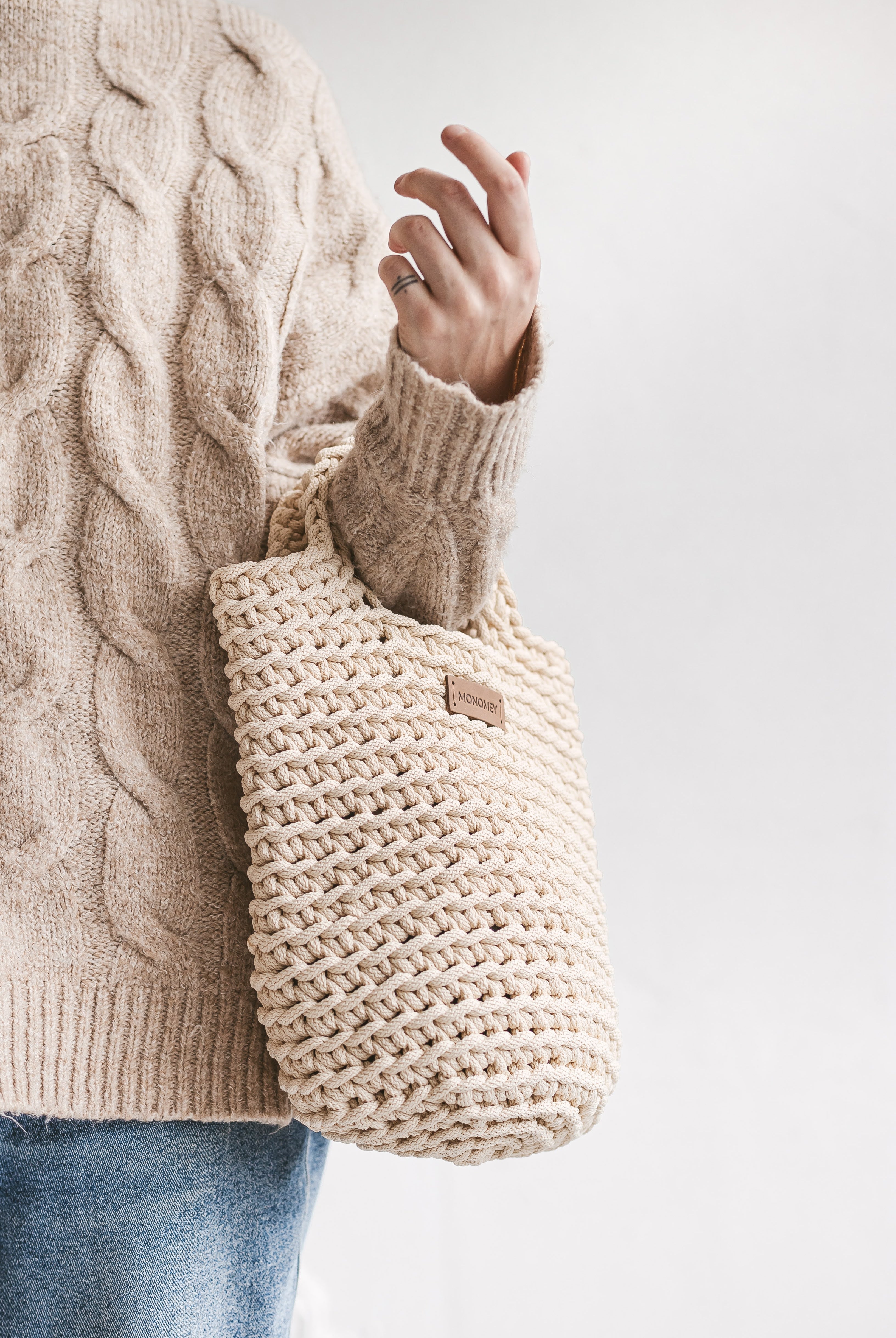Ivory tote bag