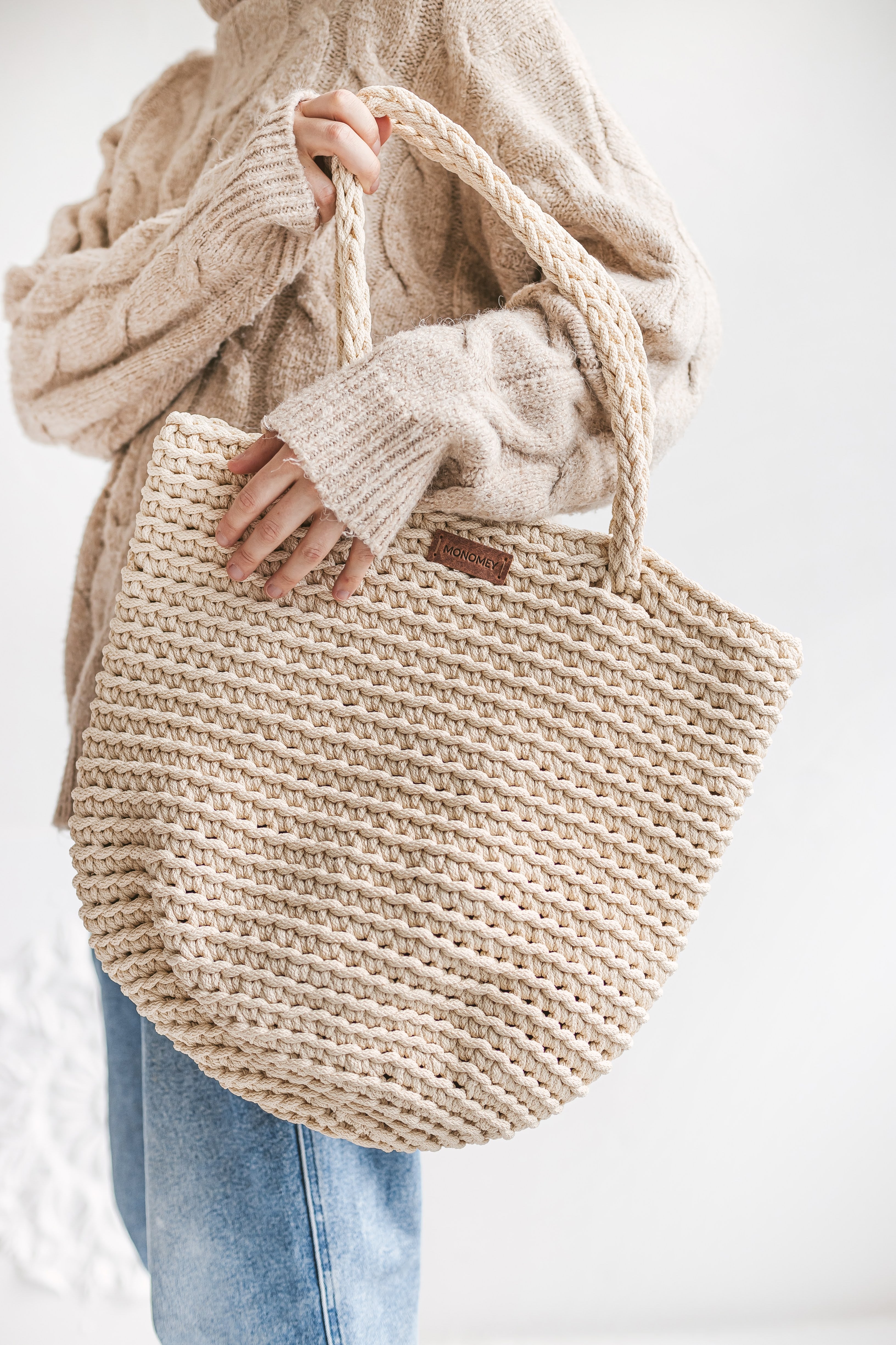 Beginner crochet tote bag kit everyday use