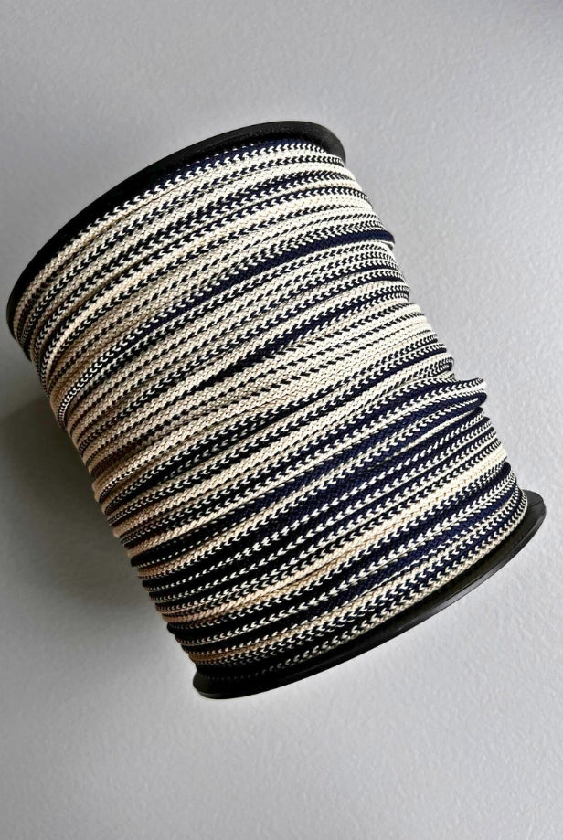 6mm macrame cord mixed blue and ivory white