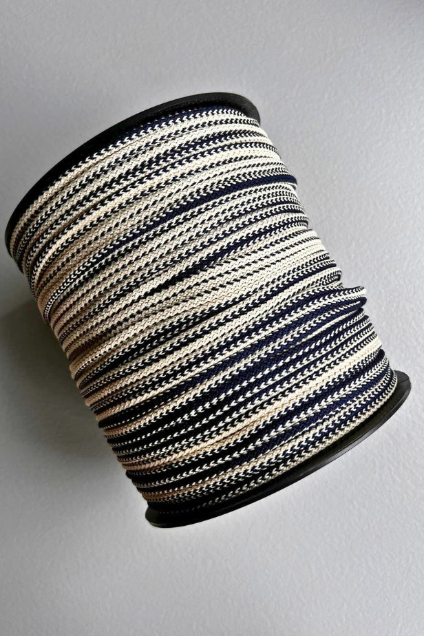 6mm macrame cord mixed blue and ivory white