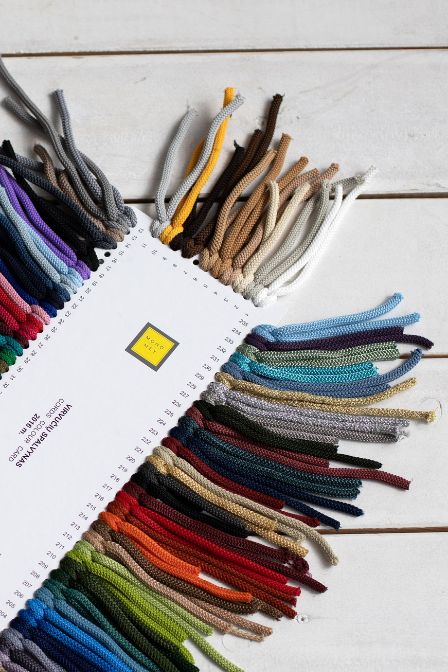 Macrame cord color samples card