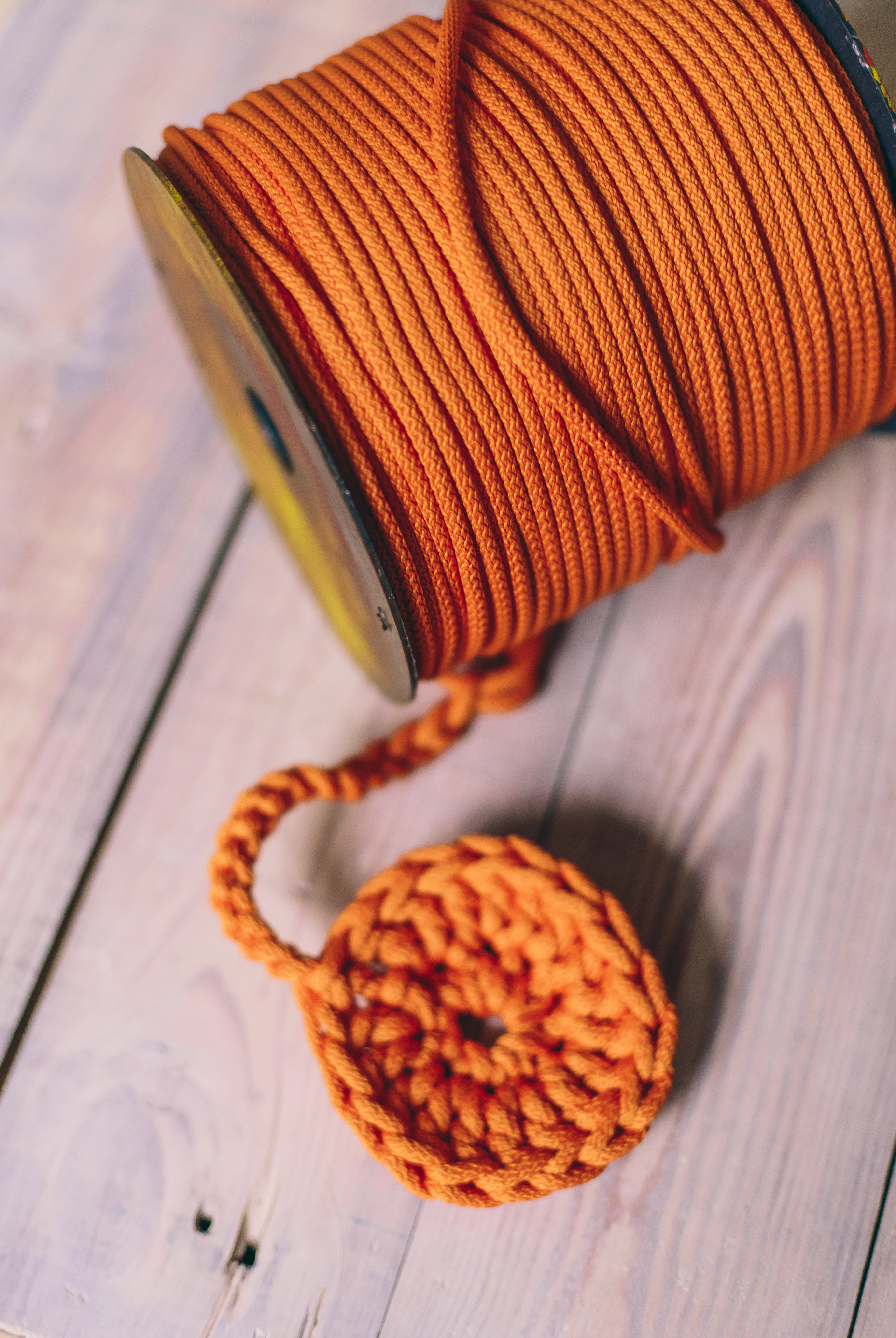 Orange macrame cord 6mm