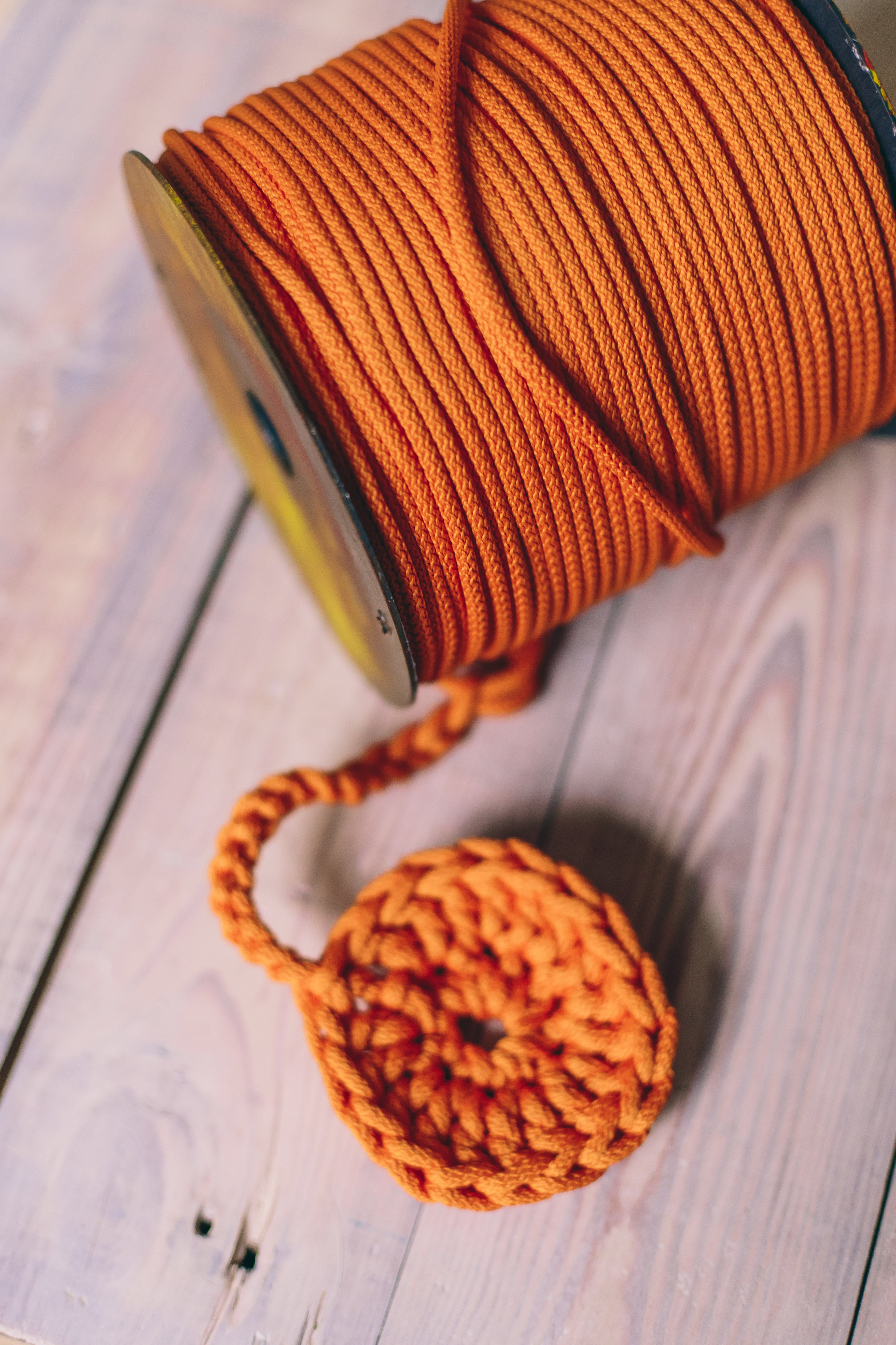 Orange macrame cord 6mm