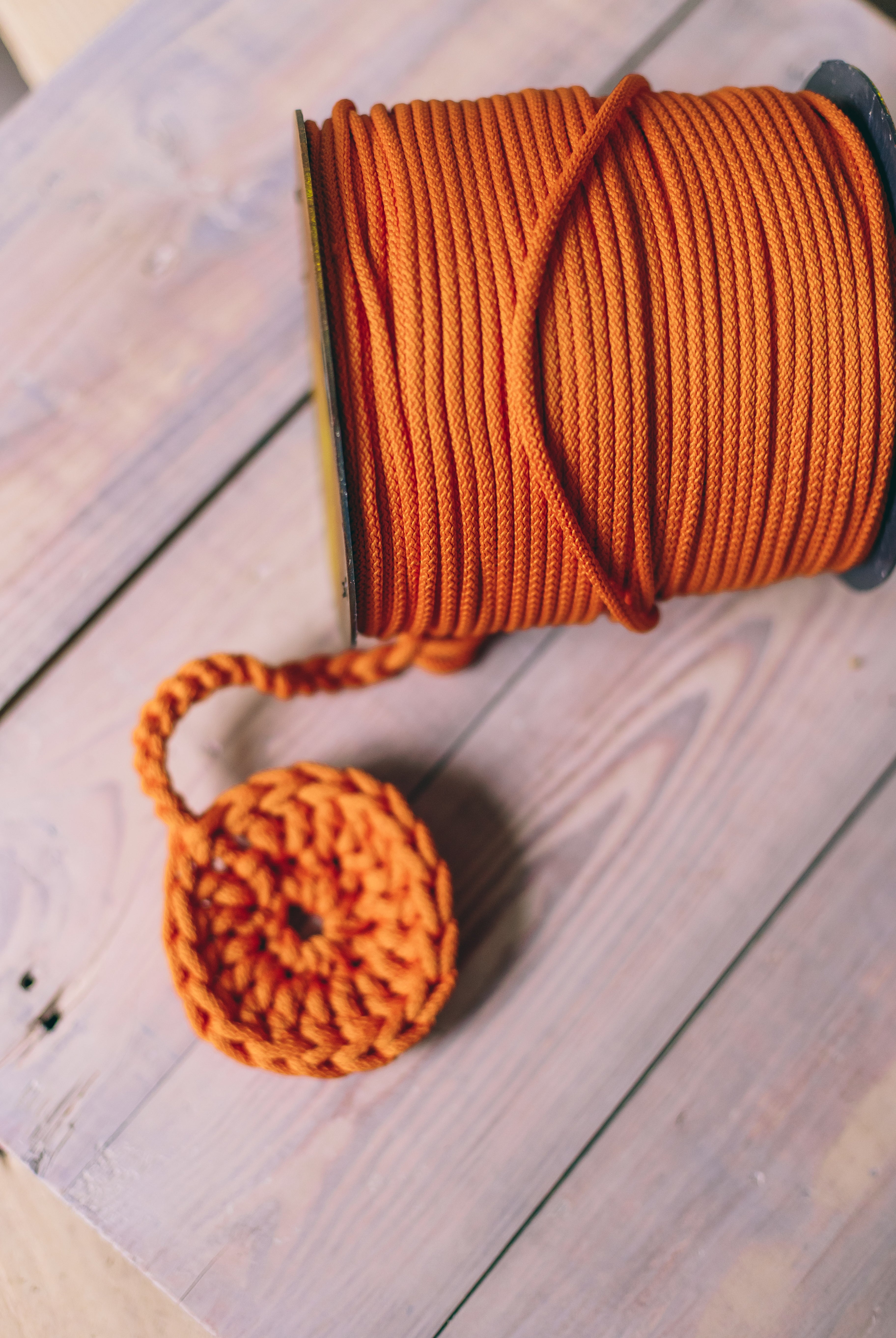 Orange macrame cord 6mm