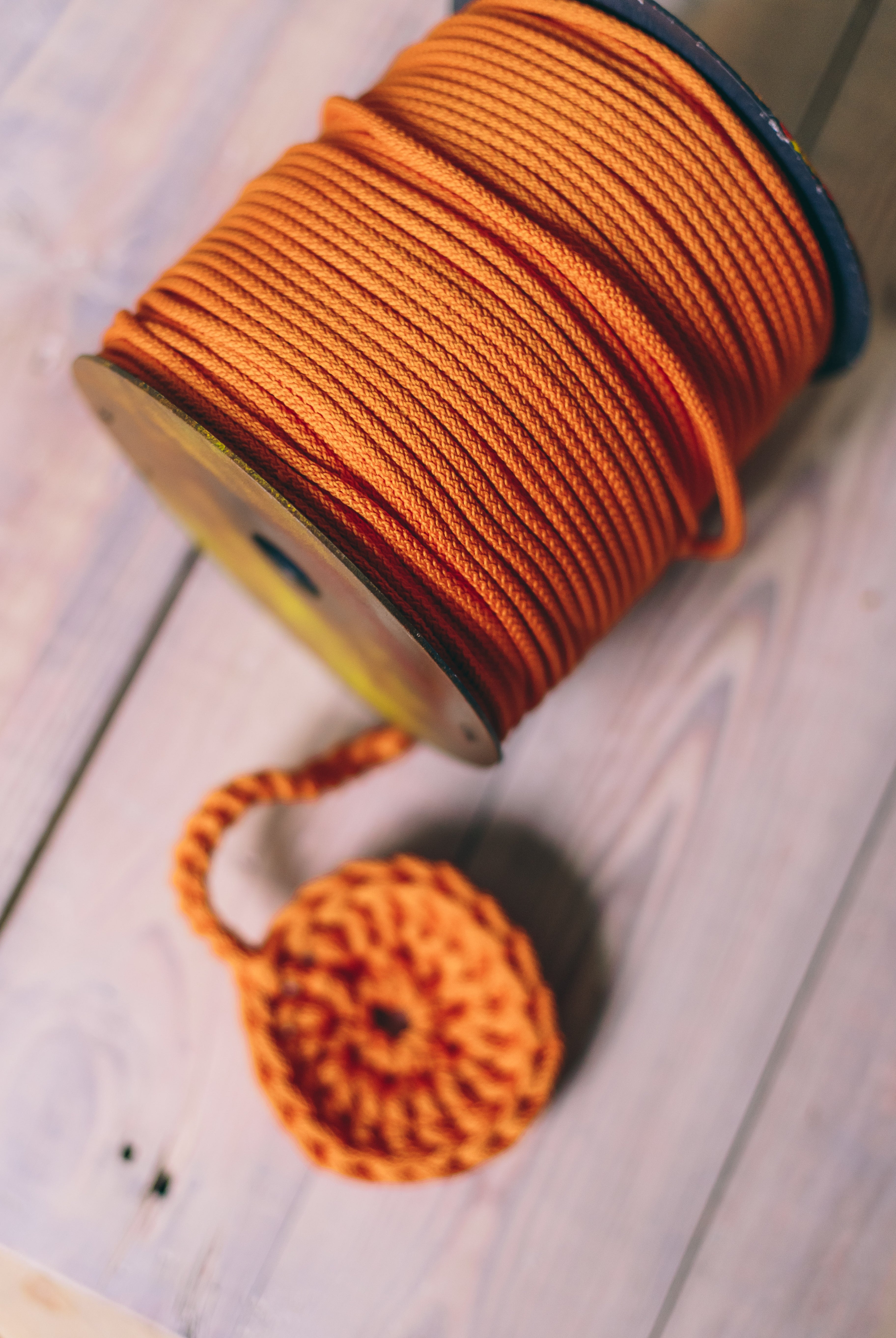 Orange macrame cord 6mm