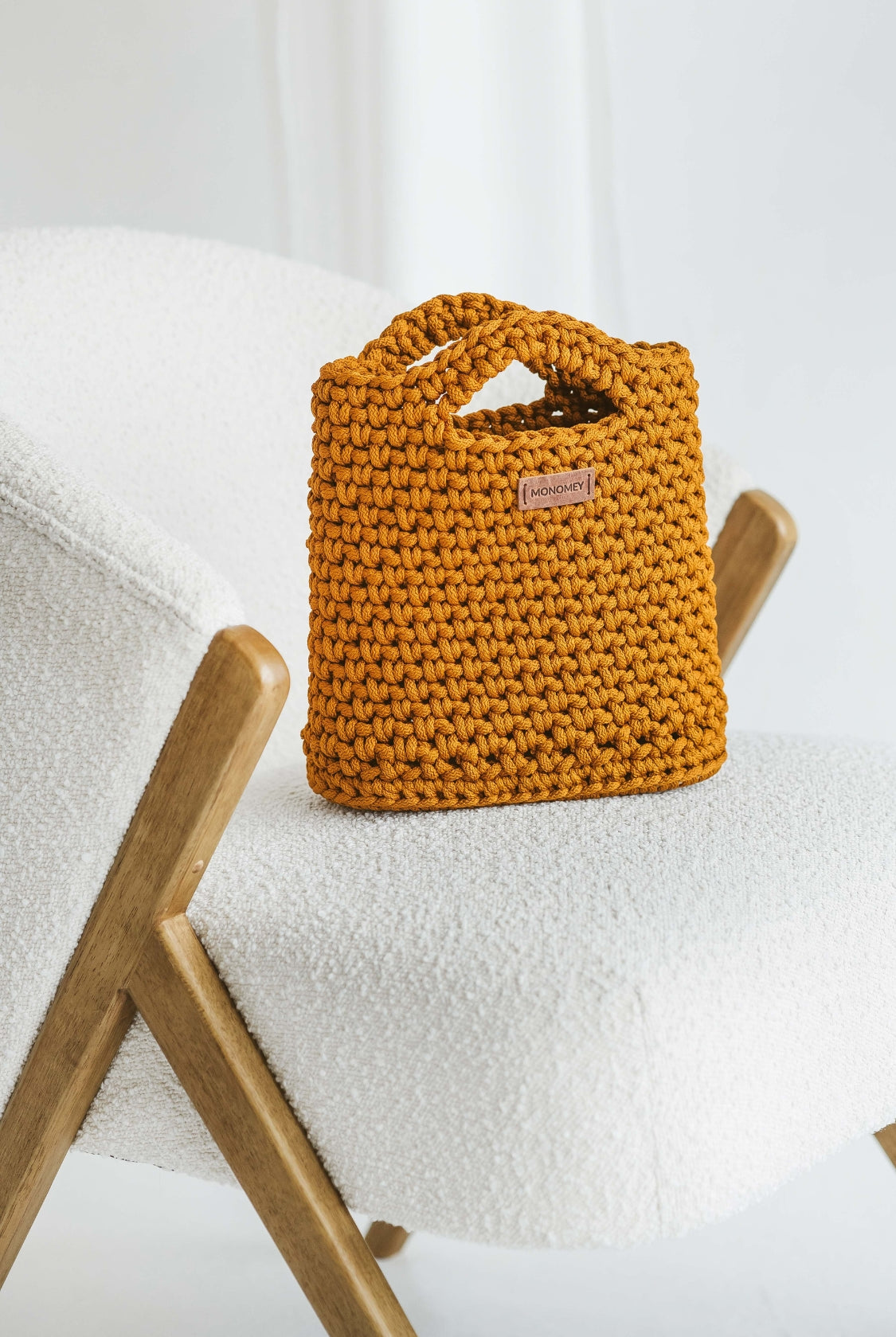 Brown crochet purse