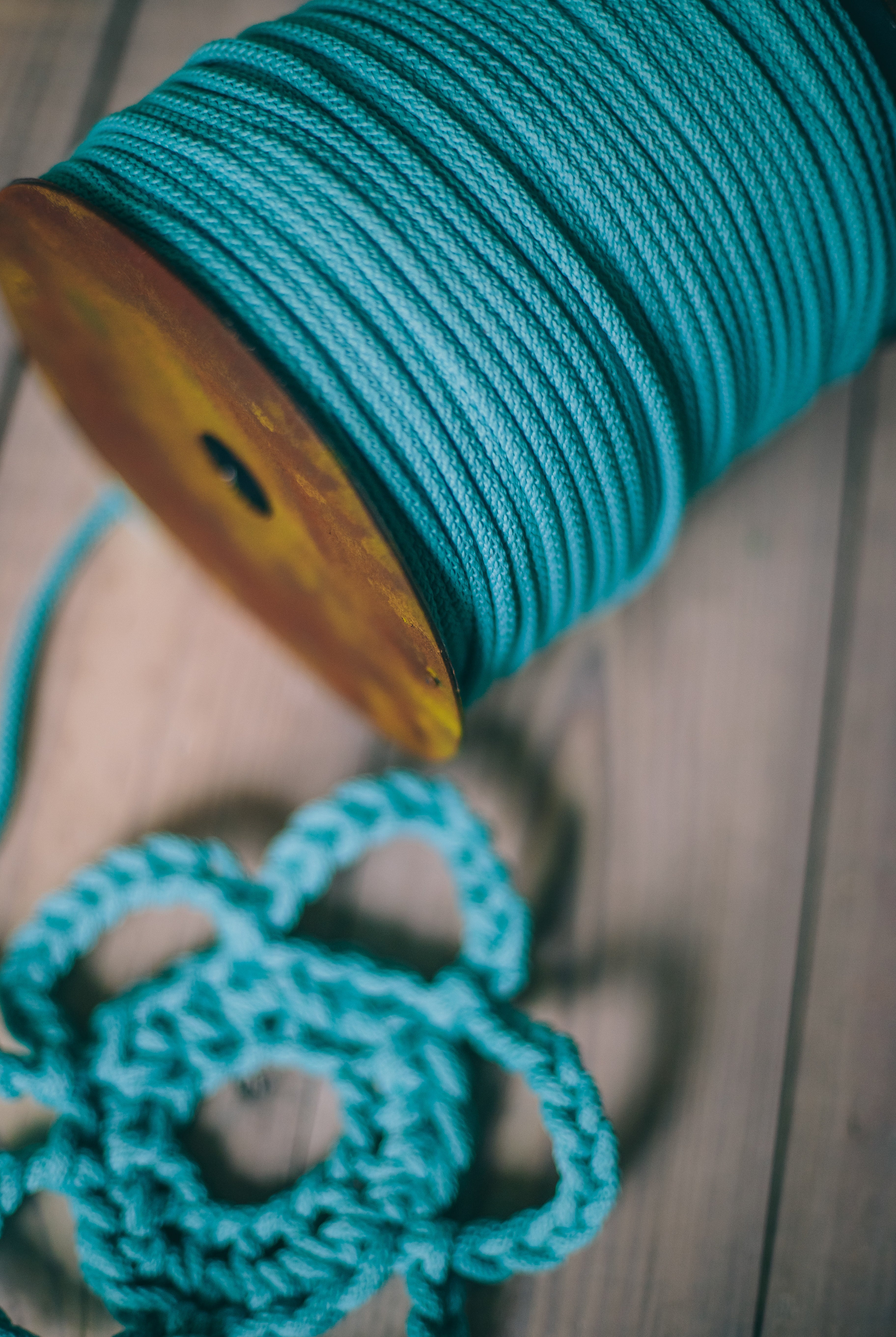 Teal macrame cord 6mm