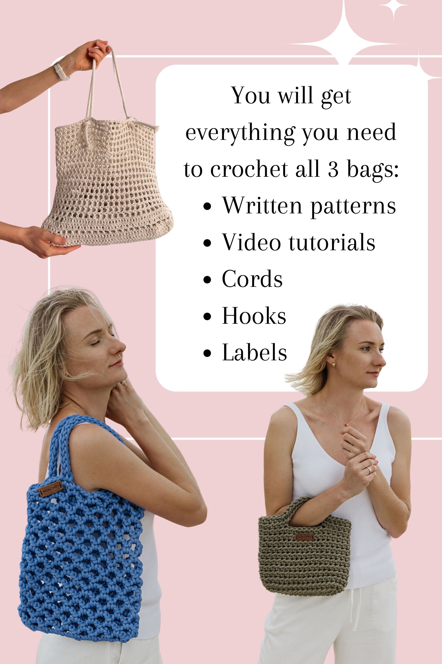 Spring Crochet Bag Bundle - 3 Kits (18% Off)