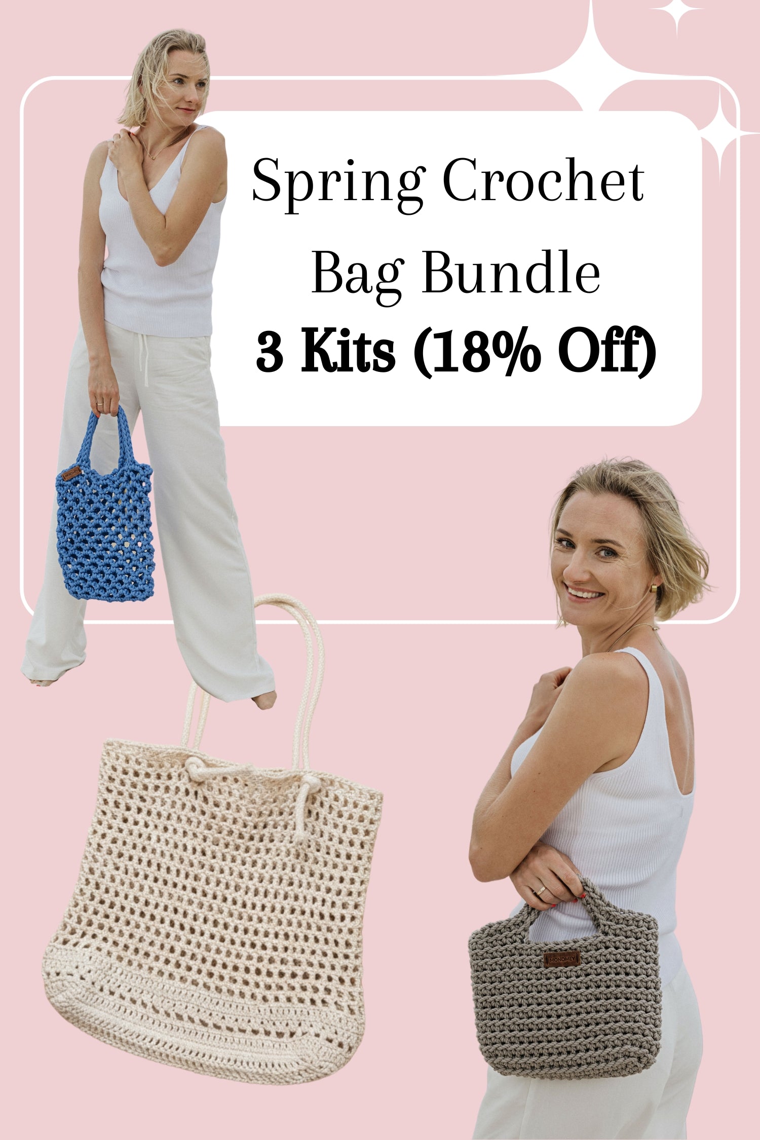 Spring Crochet Bag Bundle - 3 Kits (18% Off)