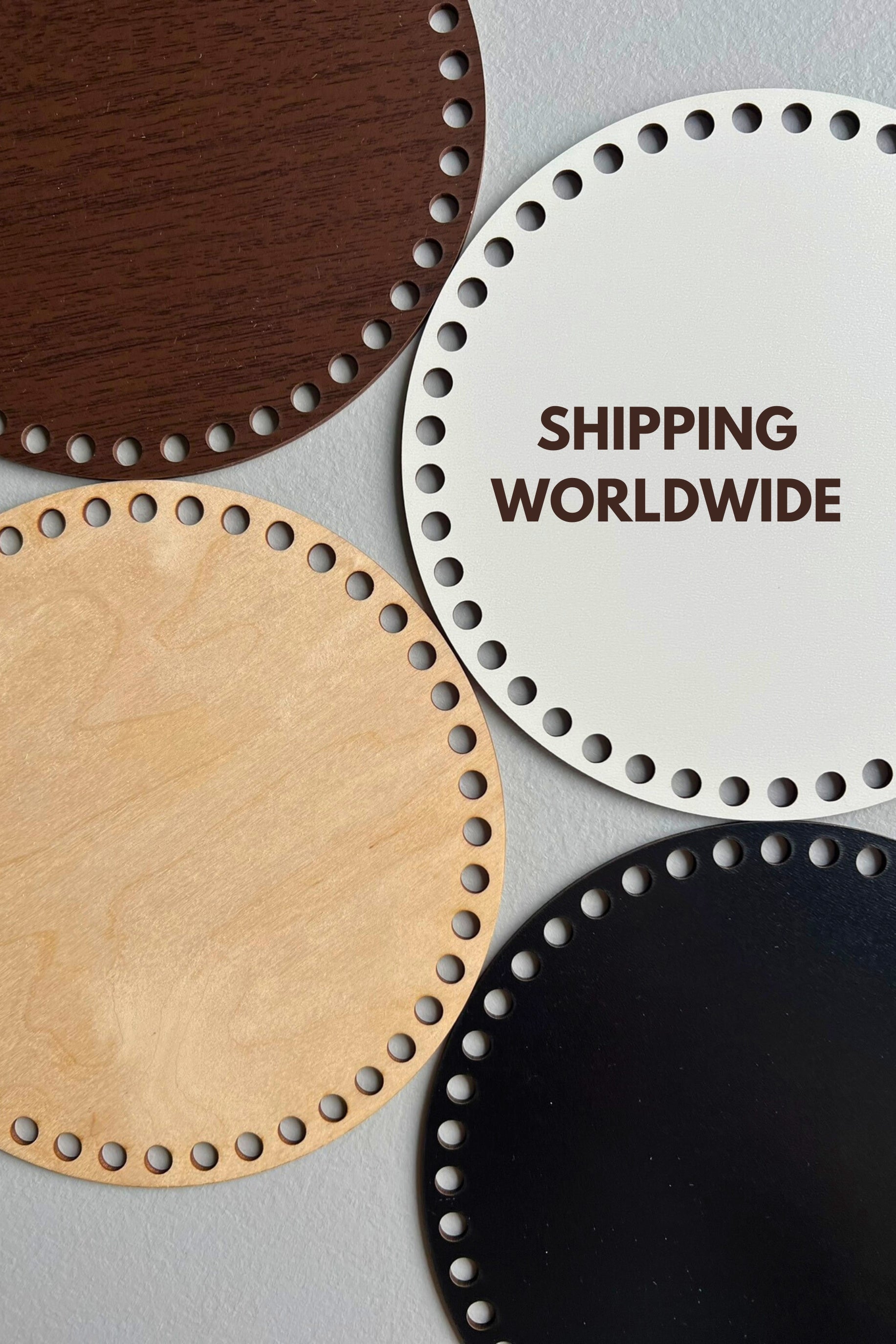 Wooden bases for crochet baskets