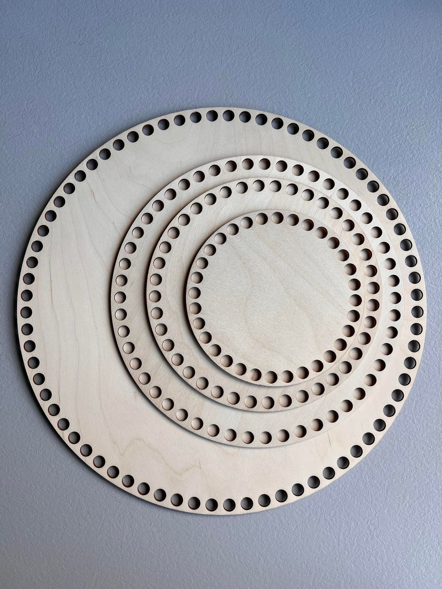 Wooden basket bases for crochet