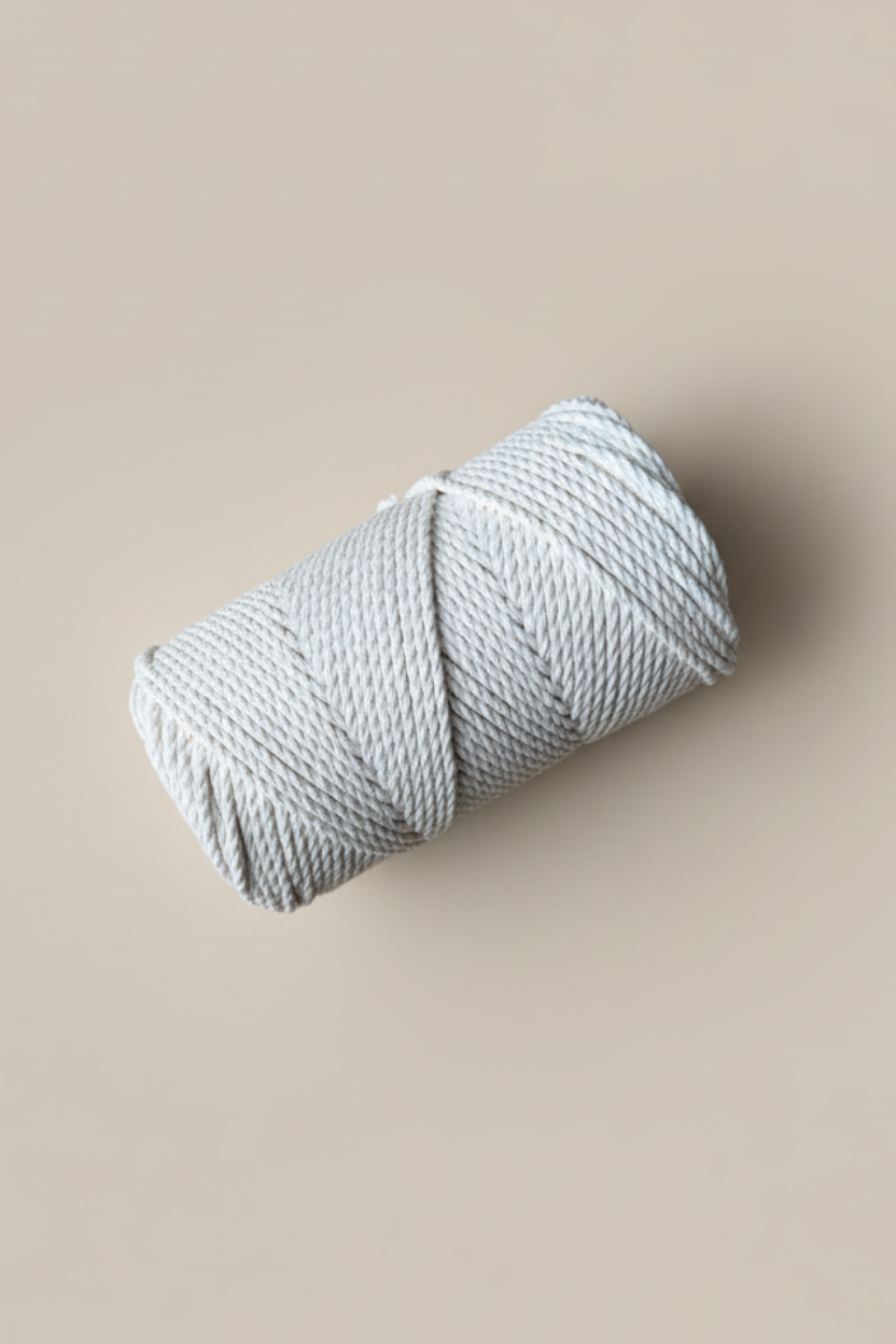 3mm Macrame Cord - Twisted Natural Cotton Rope - details