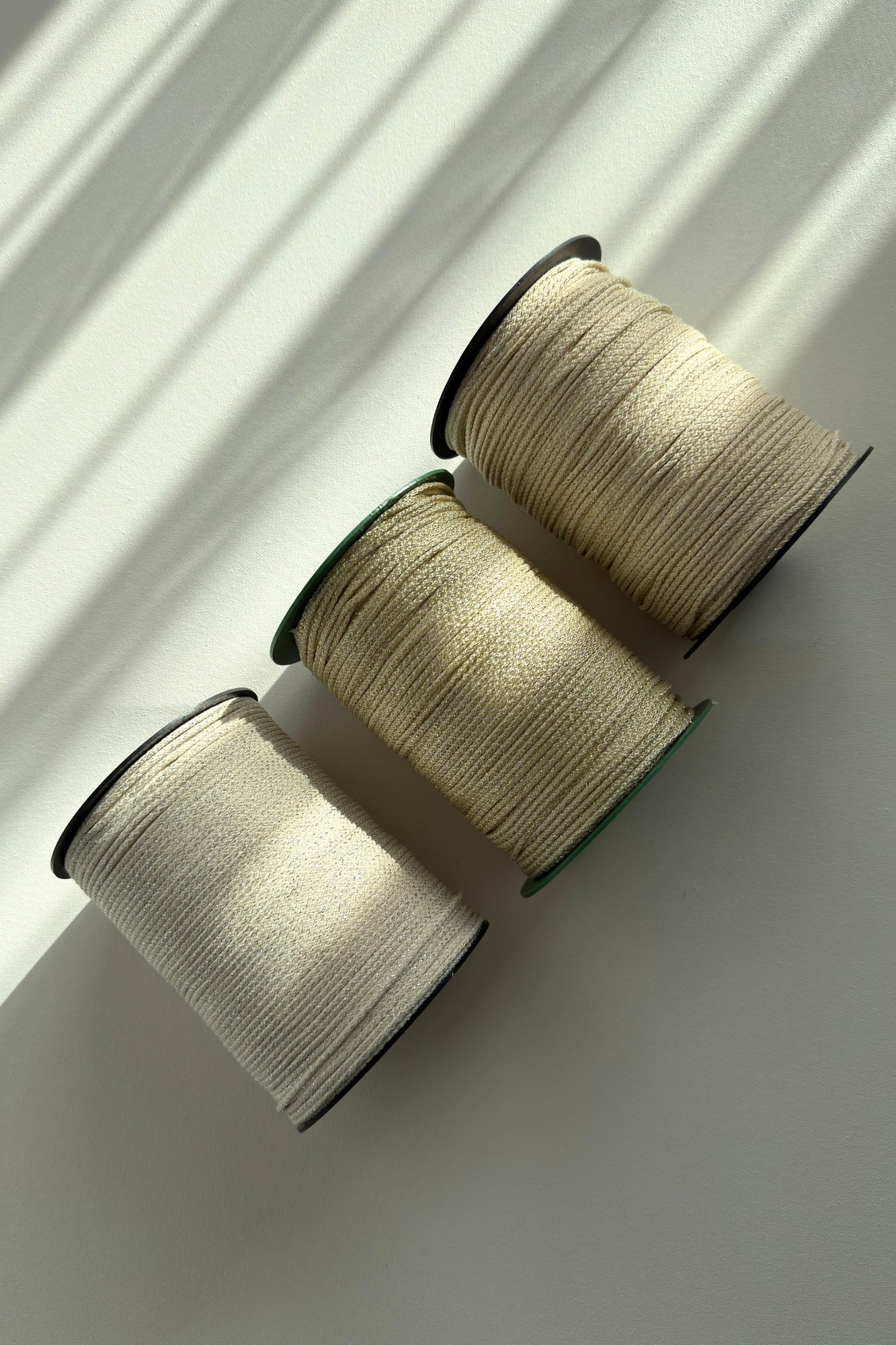 3mm Macrame Cord - Polyester with Silver & Gold Shimmer - 3 colors
