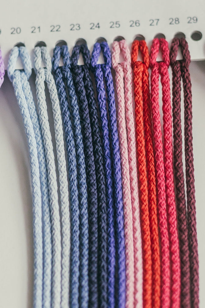 3mm macrame cord Blue and Red colors