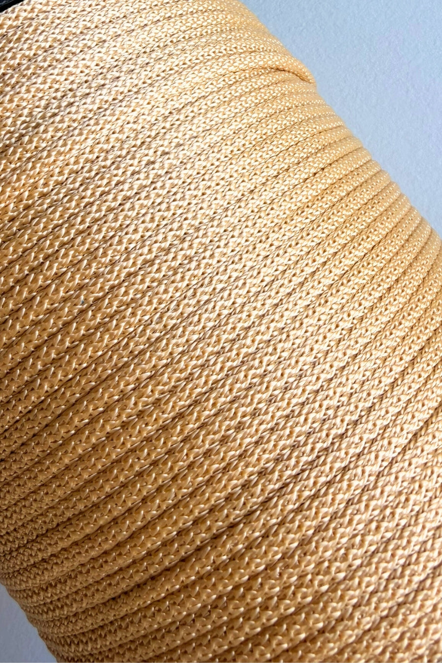 Close-up of 6mm royal golden macrame cord texture