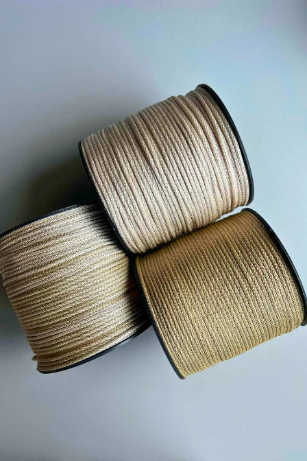 6mm macrame cord Gold and Silver colors