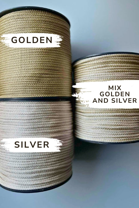 6mm macrame cord Gold and Silver colors