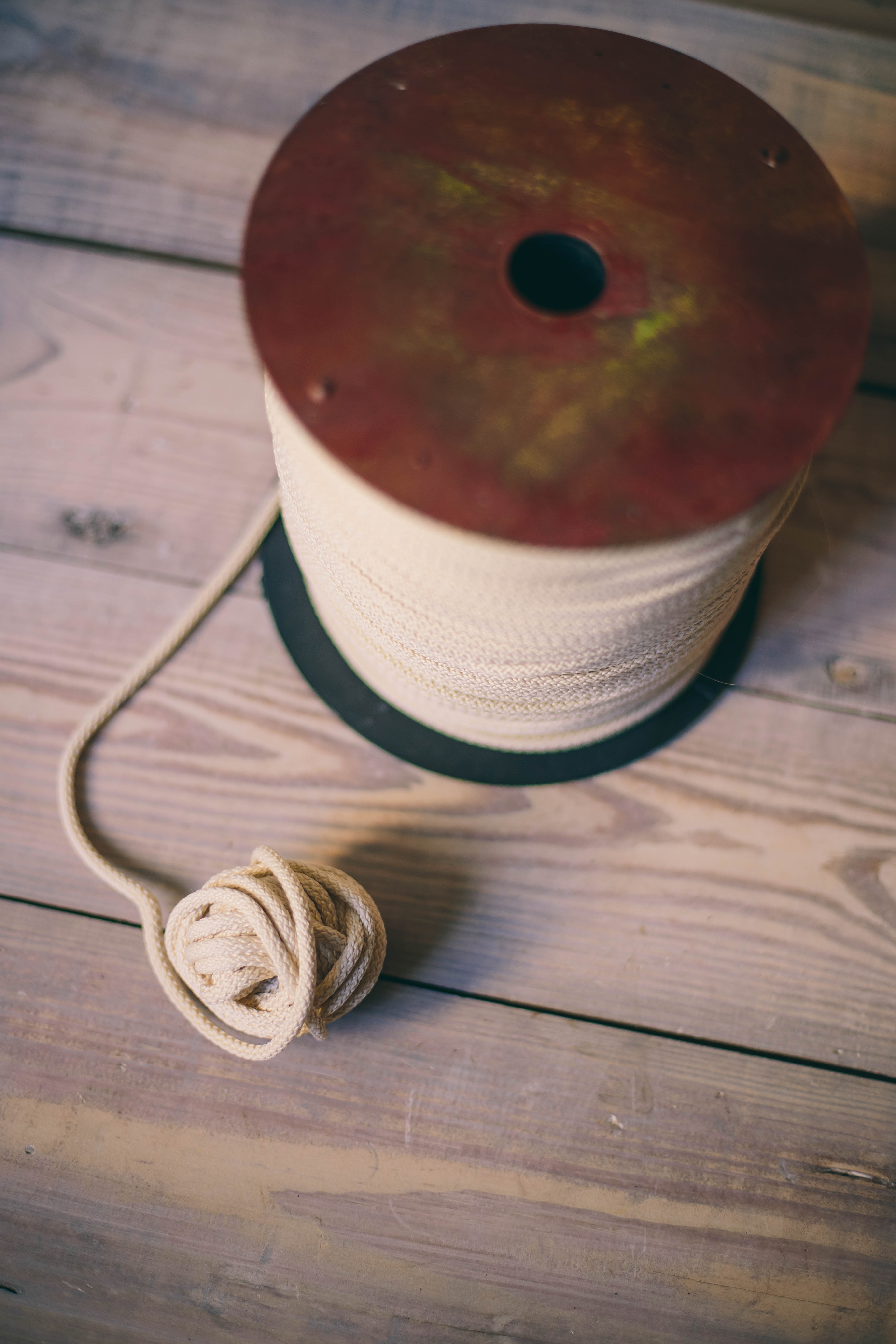 Ivory white 6mm macrame cord texture detail close up
