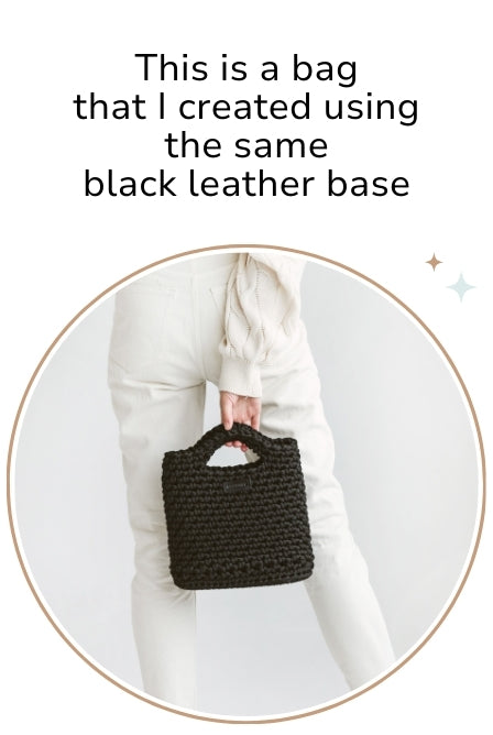 Crochet bag with leather bottom