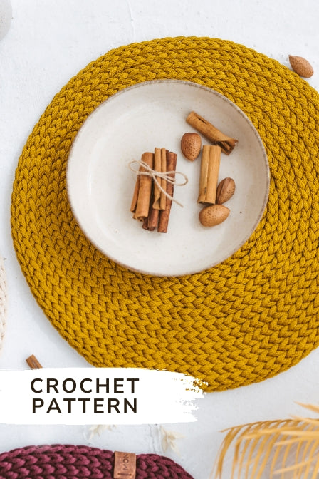 Beginner easy round crochet placemat pattern