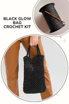 Beginners crochet kit "Black glow bag"