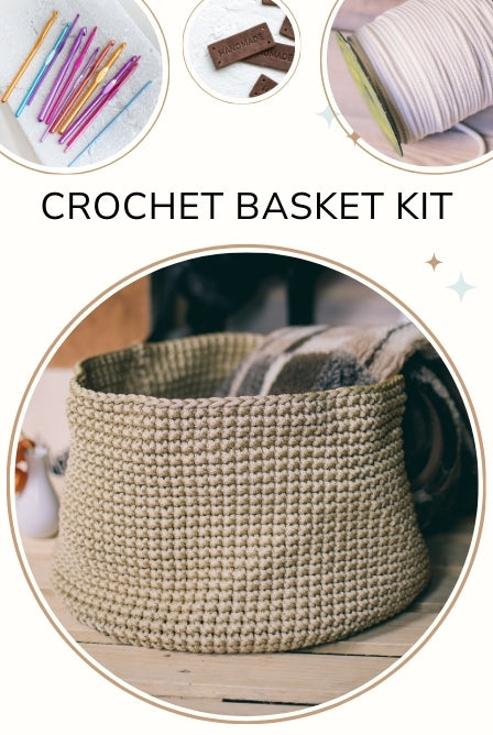 Big crochet basket kit Golden dream