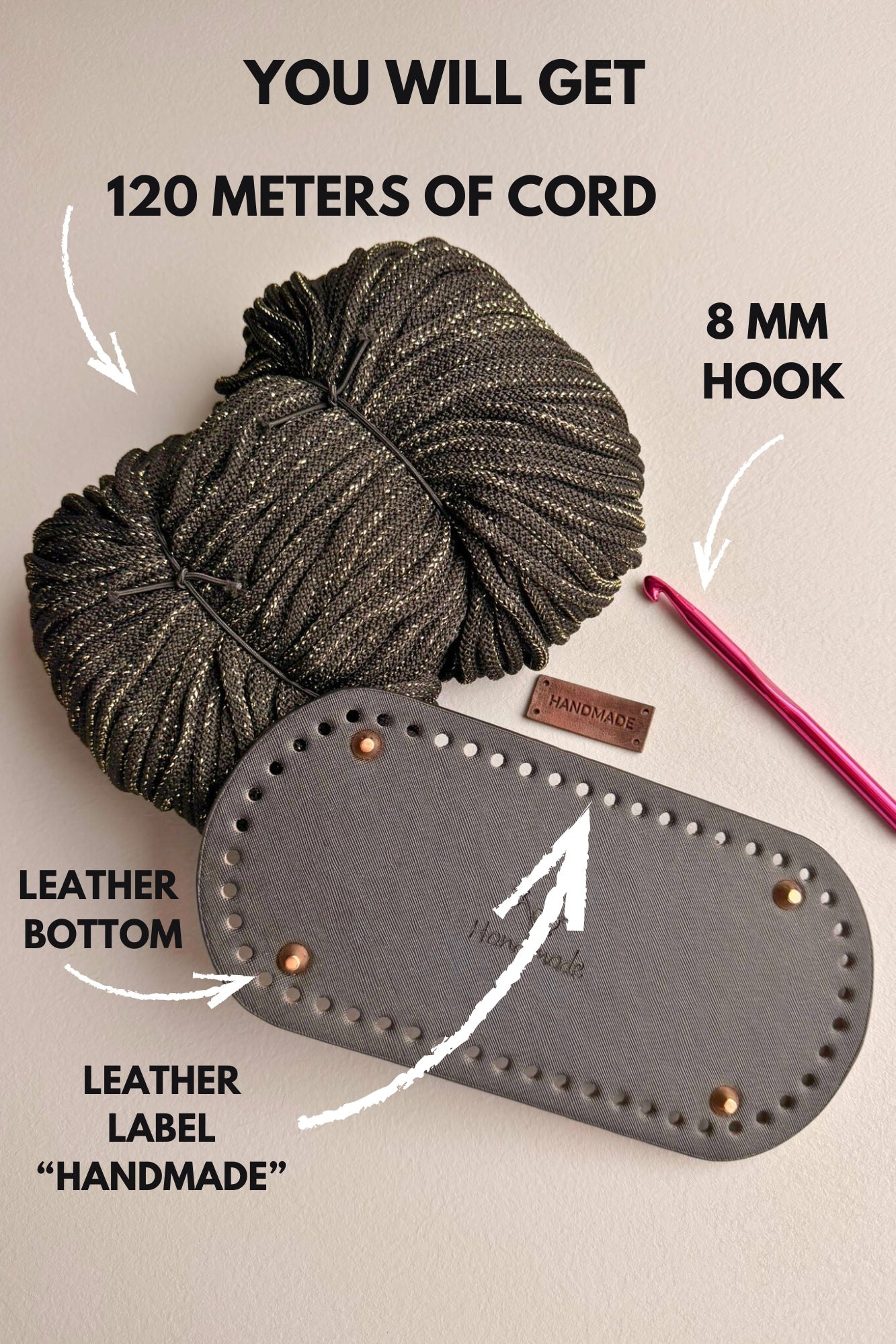 Black Crochet Bag DIY Kit