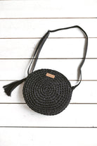 Black crochet bag