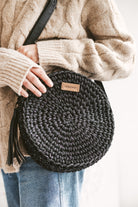 Black crochet bag