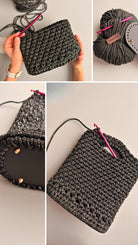 Black crochet purse DIY kit