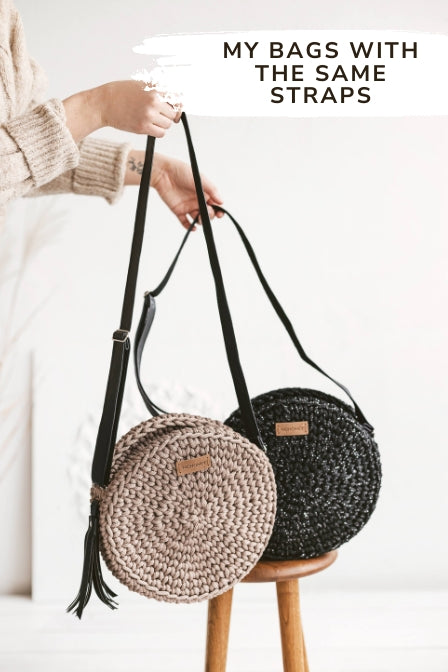 Black leather crossbody bag strap