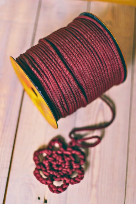 Bordeaux macrame cord 6mm
