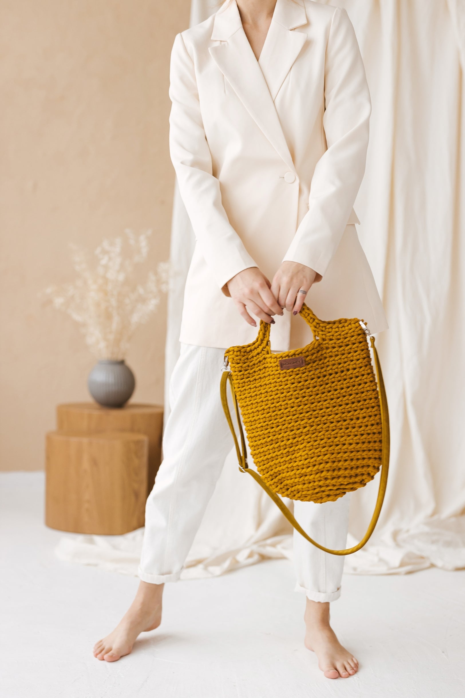 Mustard tote bag
